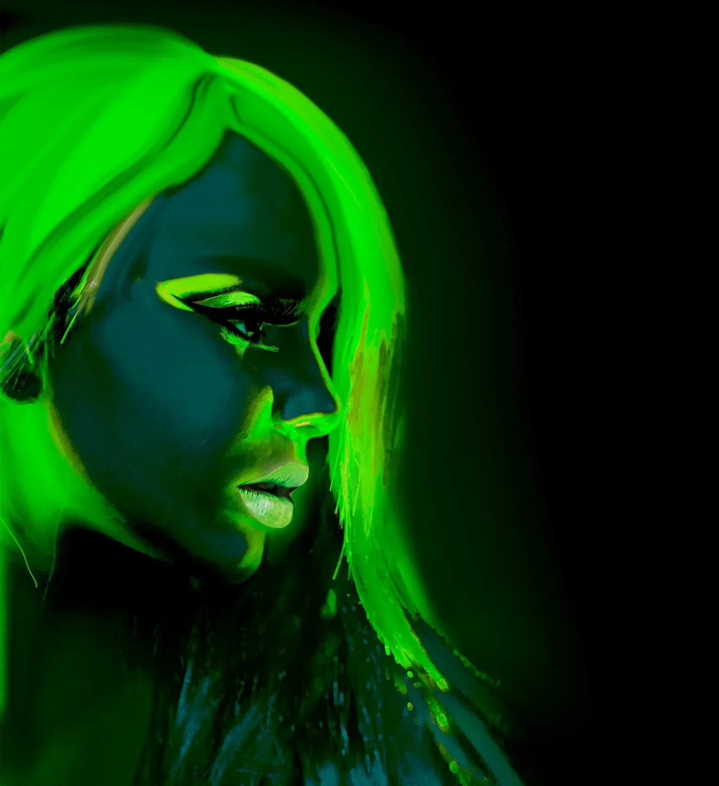 Maquillaje al Agua Verde Neón en Tubo - Image 4