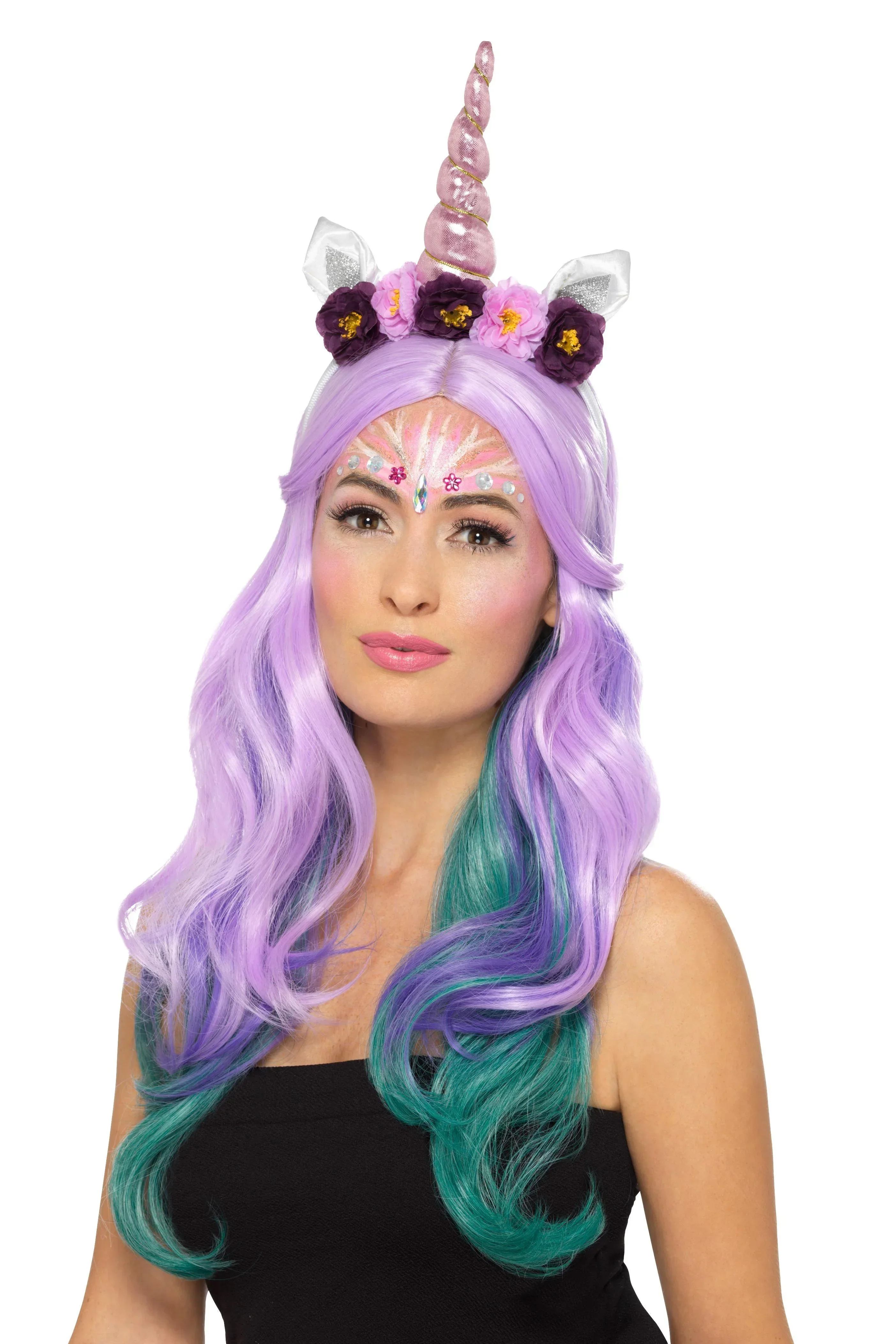 Maquillaje de Unicornio con Gemas y Purpurina
