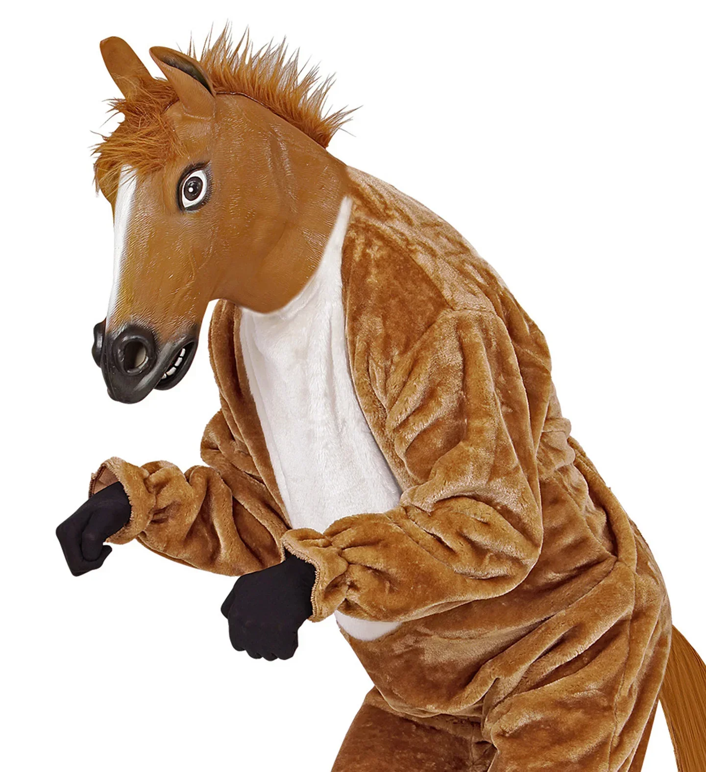 Máscara de Caballo Marrón de Látex con Pelo - Image 2