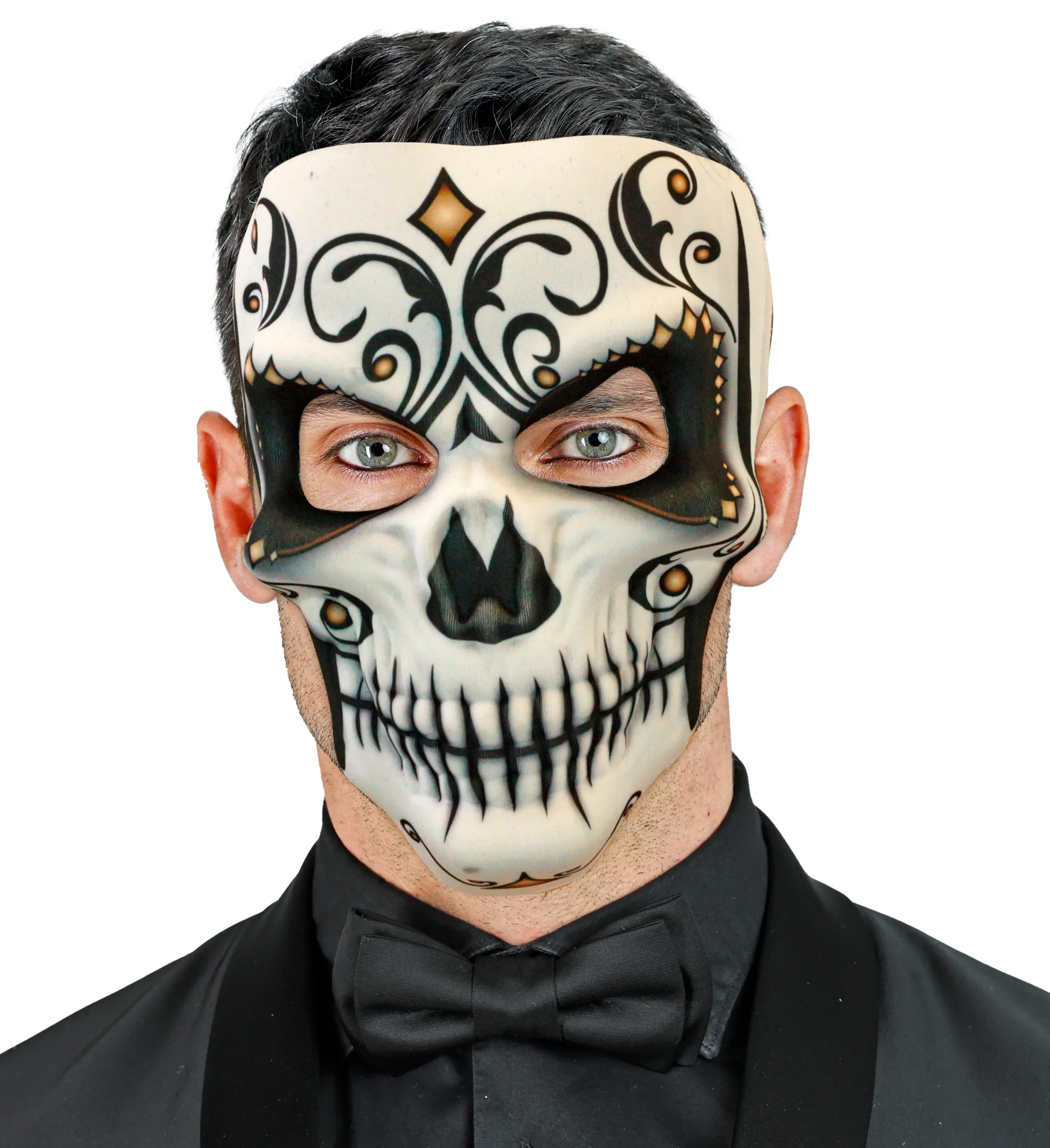 Máscara de Catrín Día de los Muertos de Tela Rígida - Image 2
