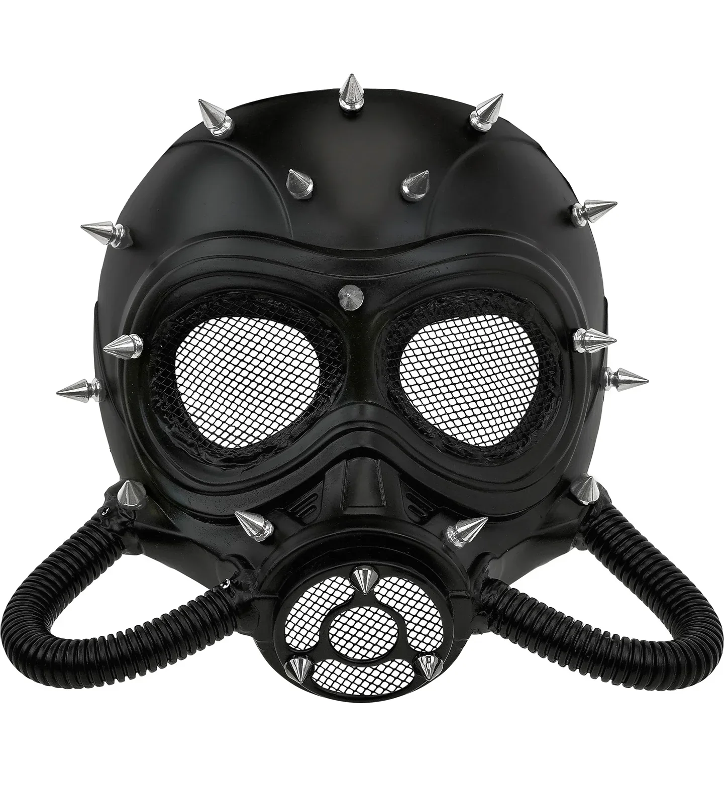 Máscara de Gas Steampunk Negra con Pinchos