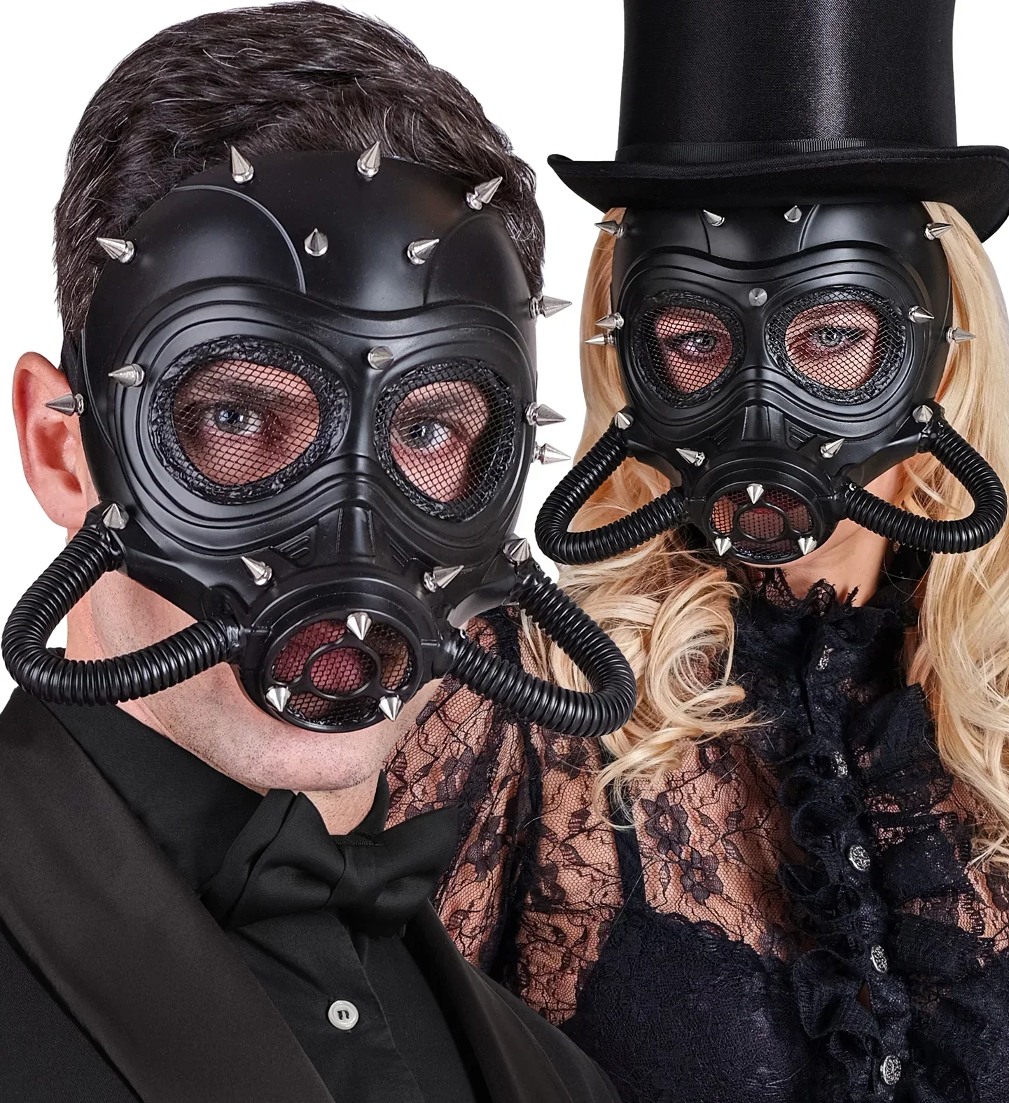 Máscara de Gas Steampunk Negra con Pinchos - Image 2