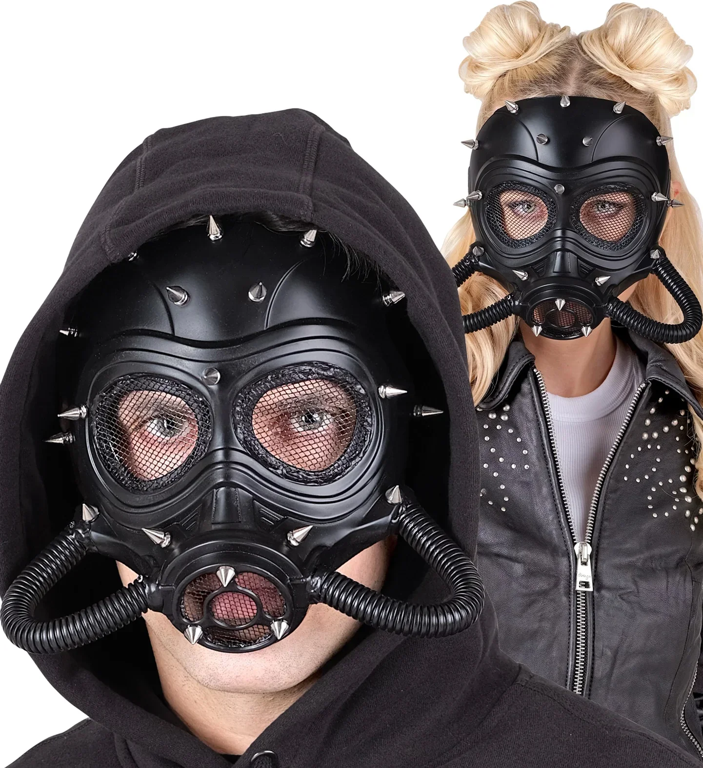 Máscara de Gas Steampunk Negra con Pinchos - Image 3