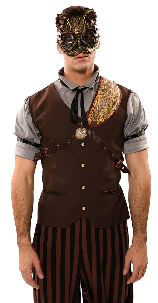 Máscara de Gato Steampunk Dorada - Image 2