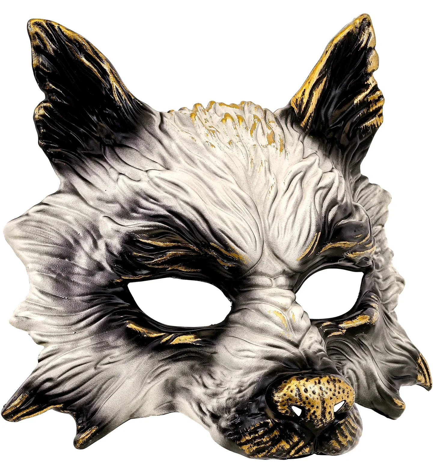 Máscara de Lobo Blanca y Negra
