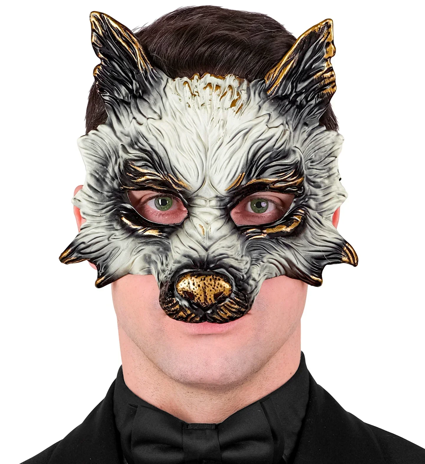 Máscara de Lobo Blanca y Negra - Image 2