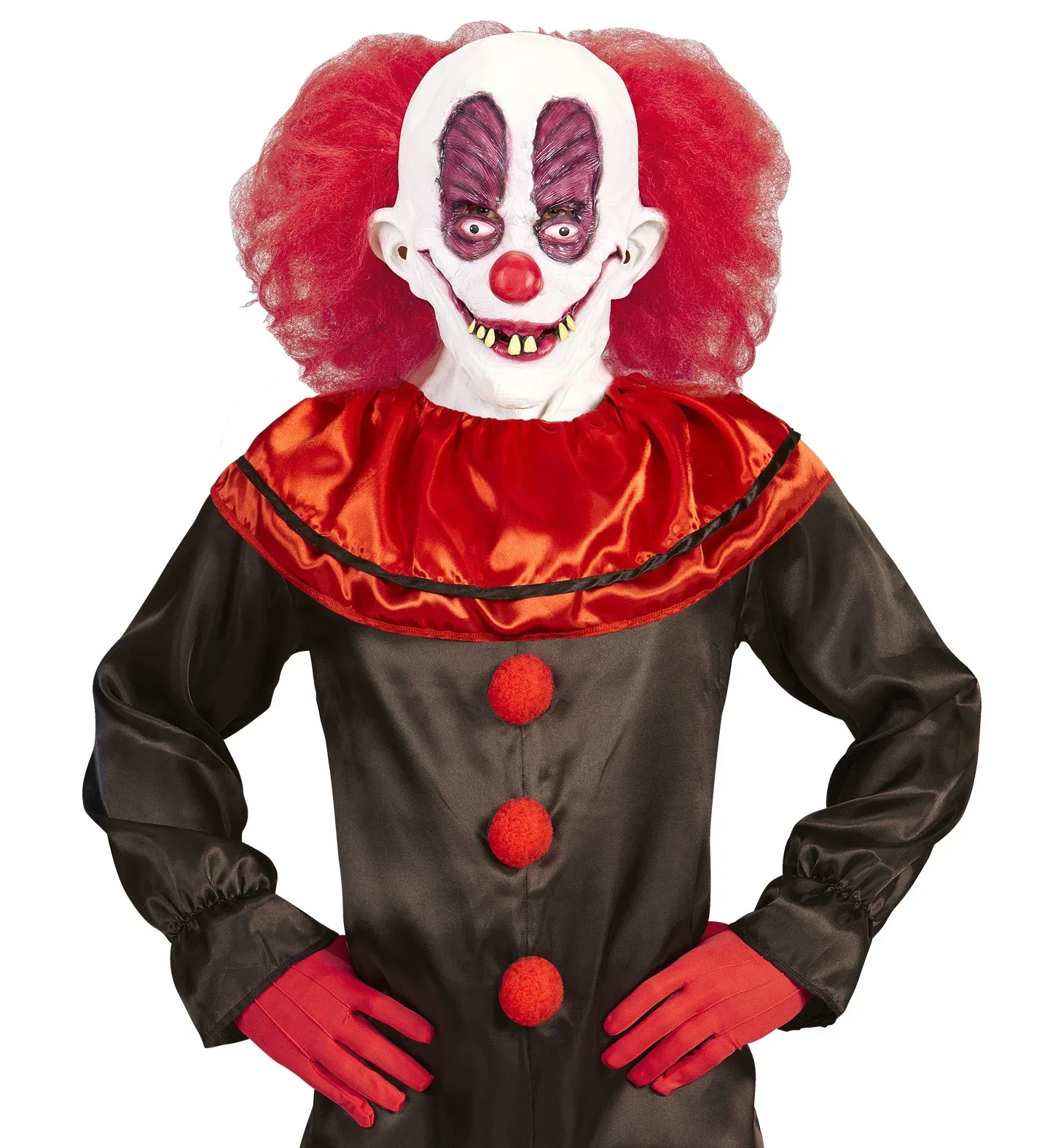 Máscara Payaso Loco con Pelo y Cuello - Image 3