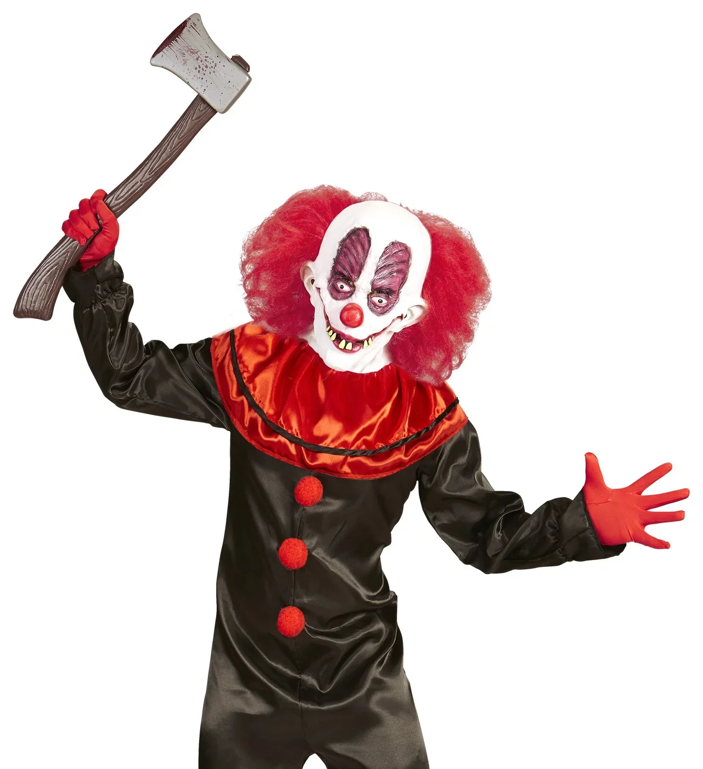 Máscara Payaso Loco con Pelo y Cuello - Image 4