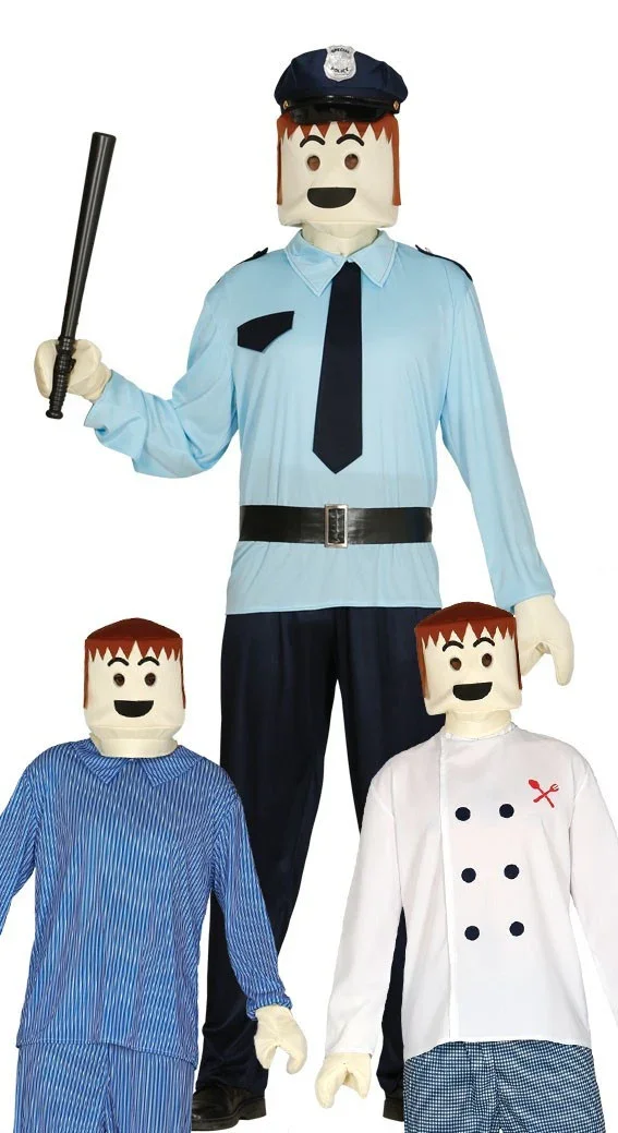 Máscara de Lego o Playmobil con Guantes