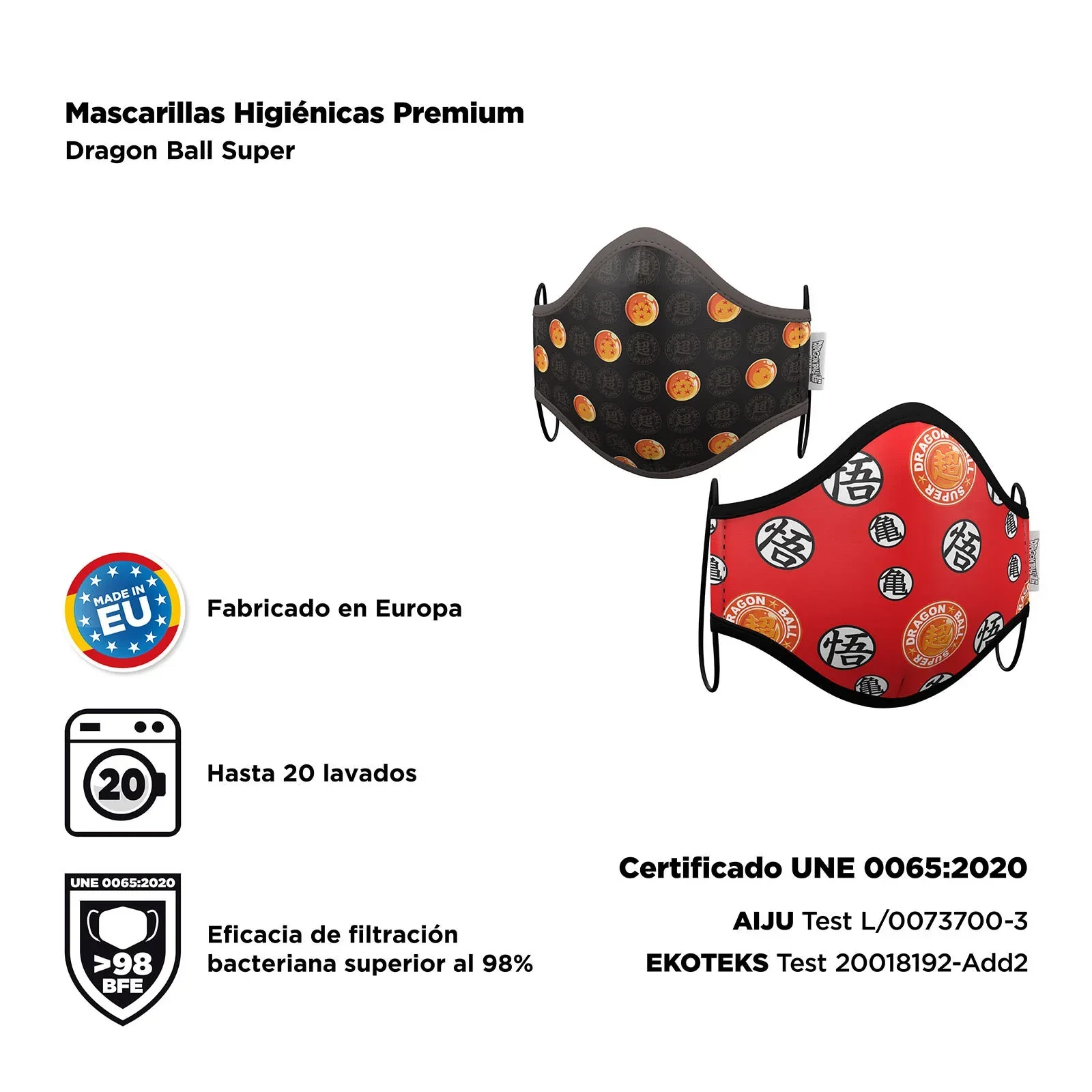 Mascarilla de Dragon Ball Roja y Negra Infantil - Image 3