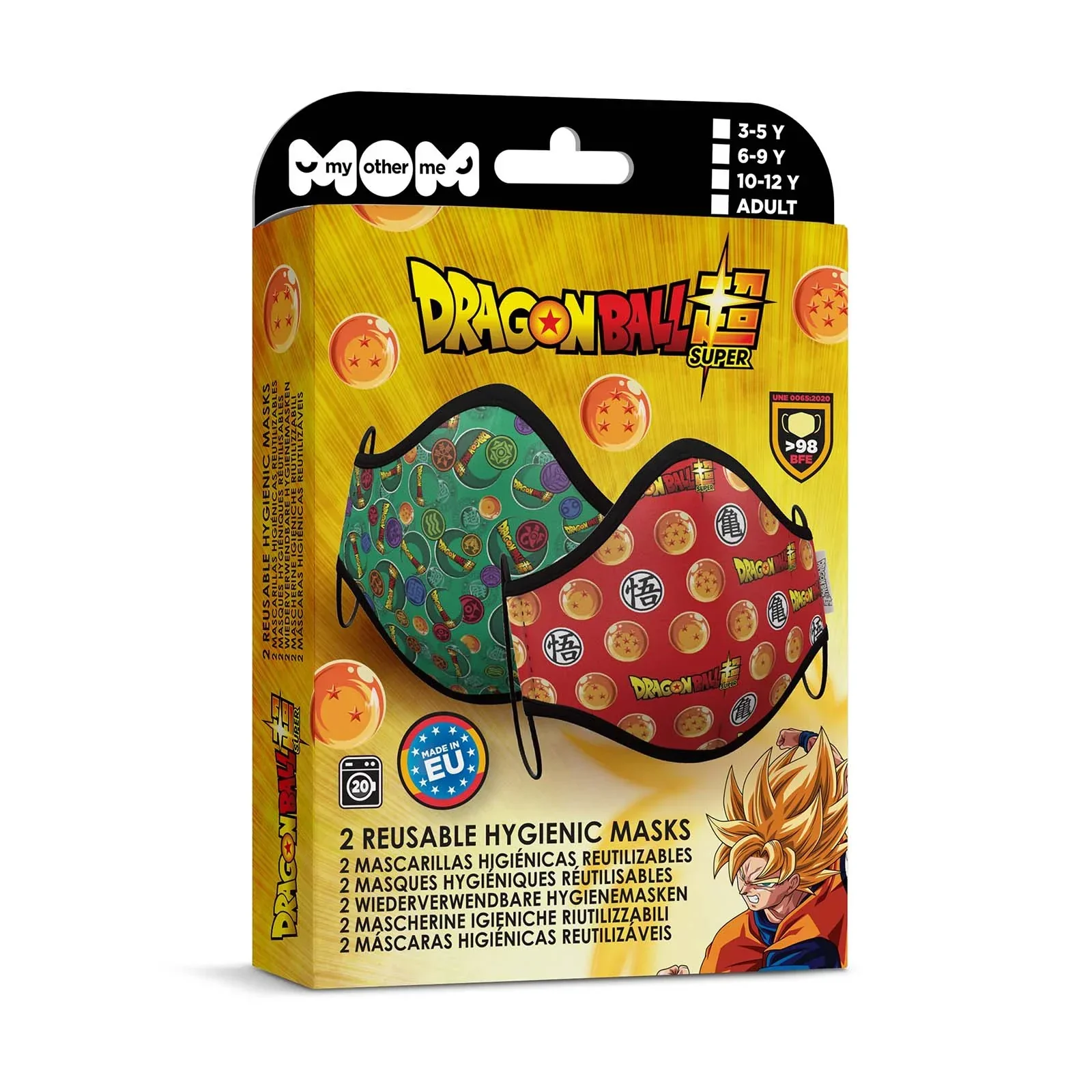Mascarilla de Dragon Ball Roja y Verde Infantil - Image 2