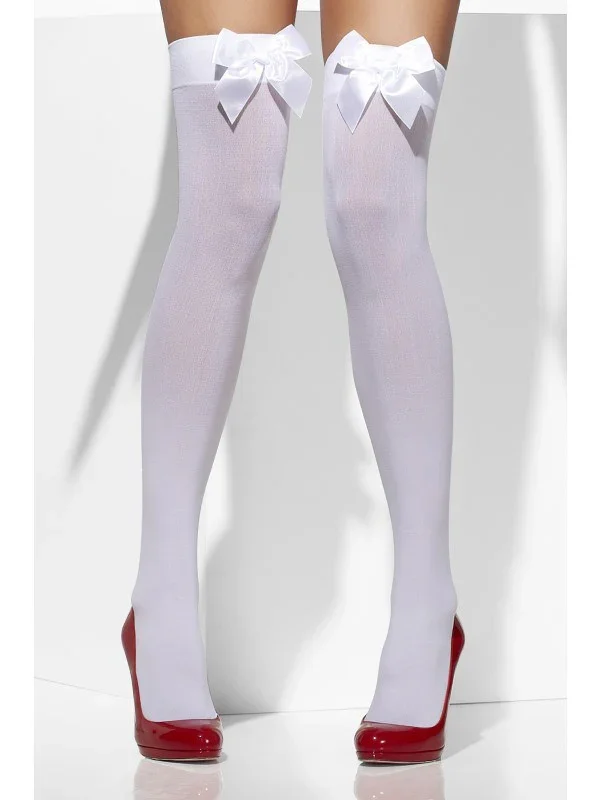Medias Blancas con Lazo Blanco para Mujer