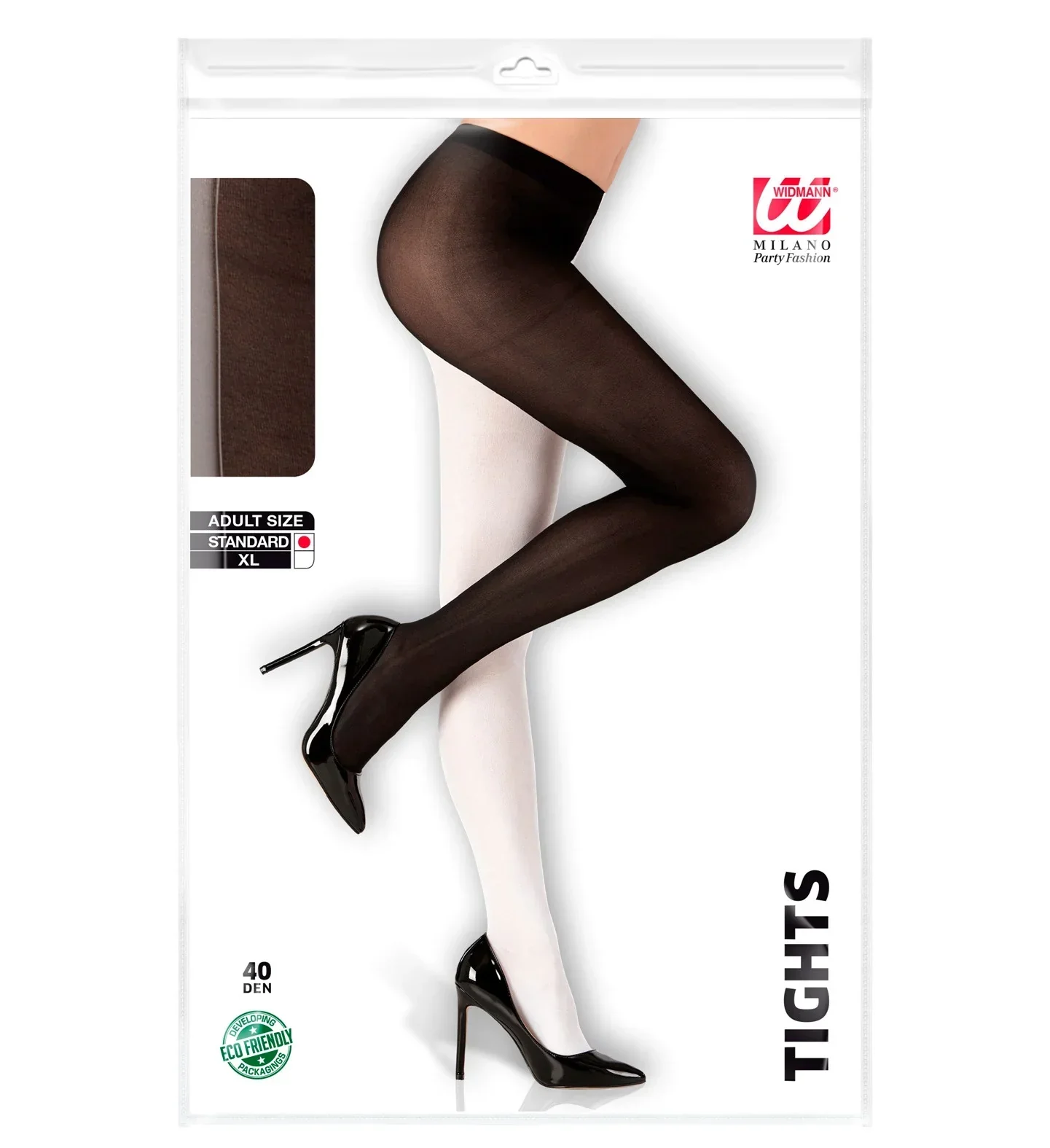 Pantys Mitad Blanco y Negro para Adulto - Image 3