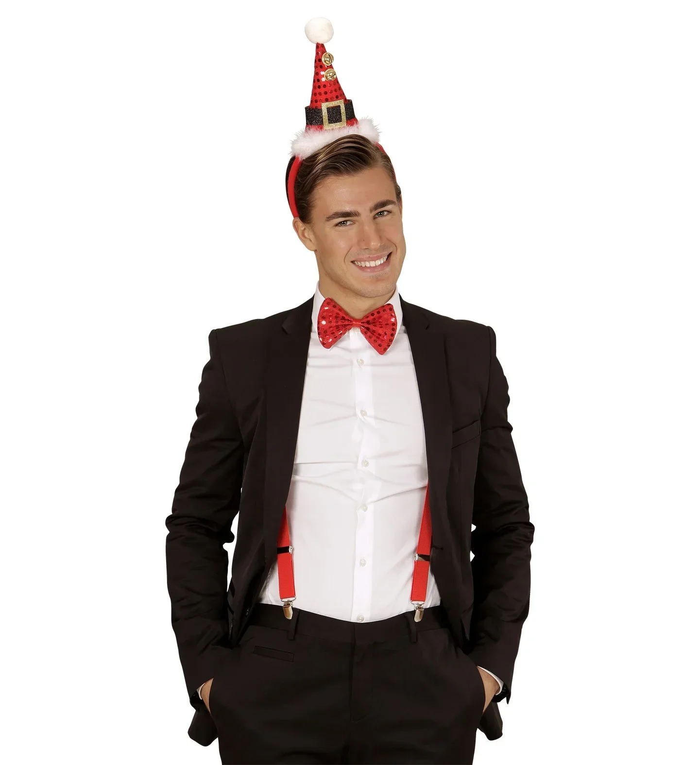 Mini Sombrero Papa Noel con pajarita y cascabeles - Image 2