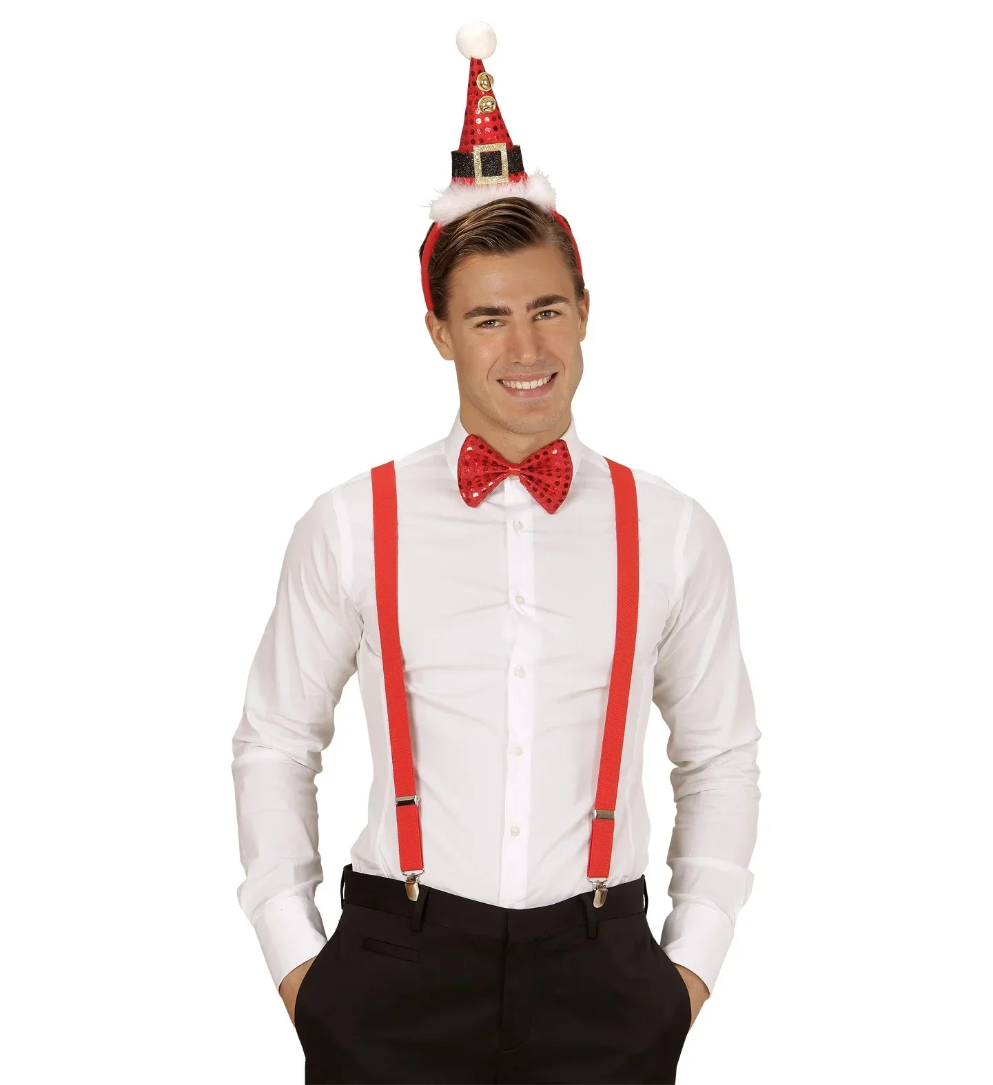 Mini Sombrero Papa Noel con pajarita y cascabeles - Image 4