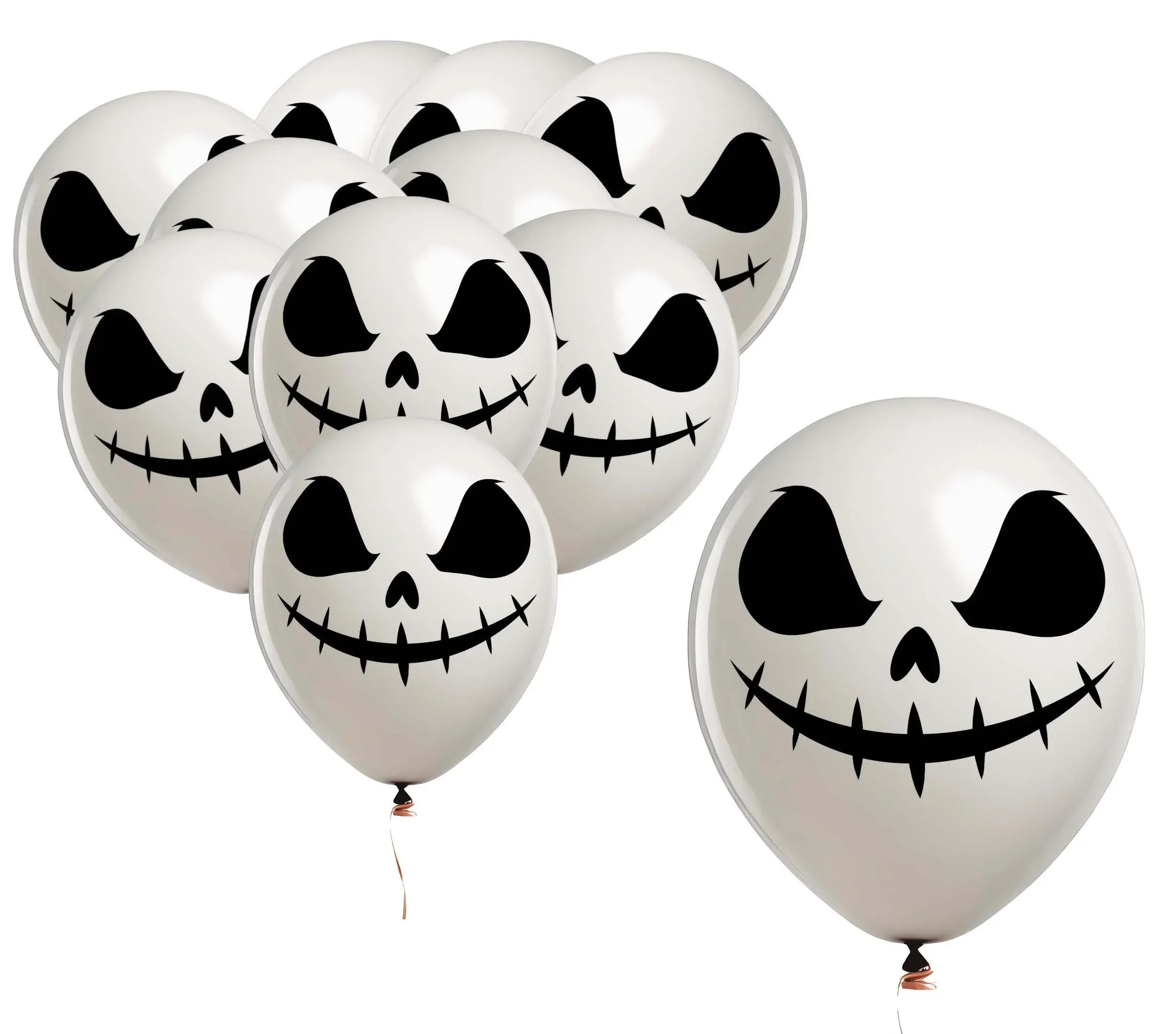 Pack de 10 Globos de Esqueleto Jack Skellington