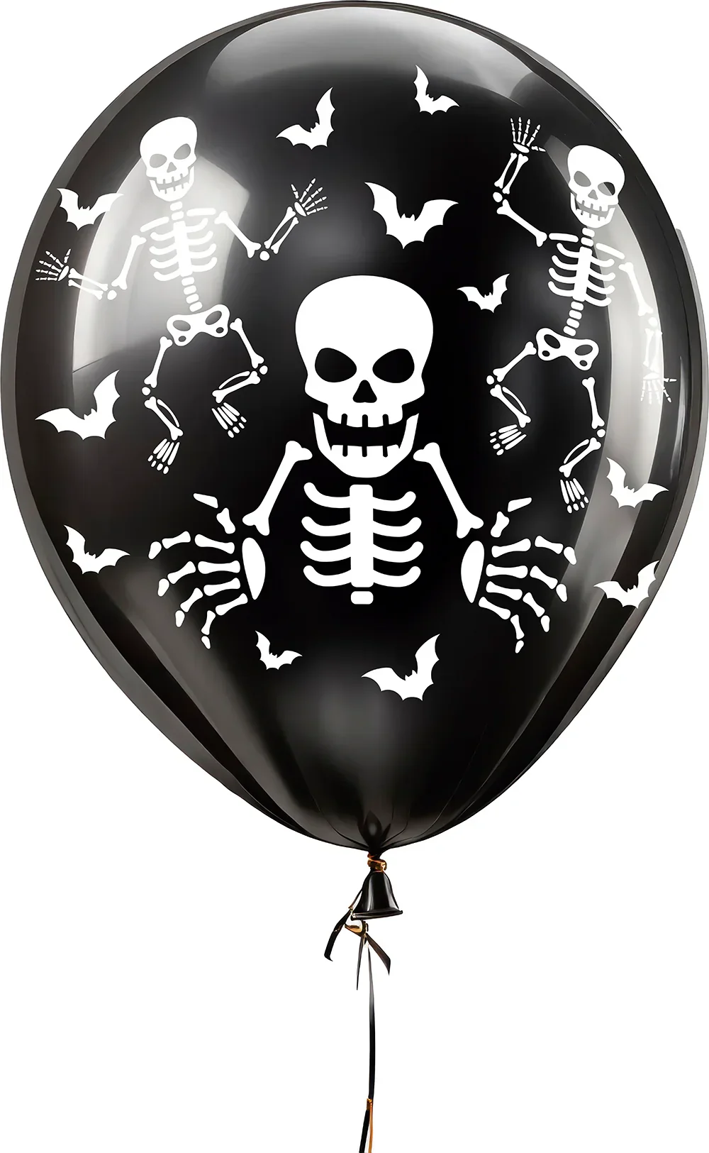 Pack de 10 Globos Negros con Esqueletos - Image 2