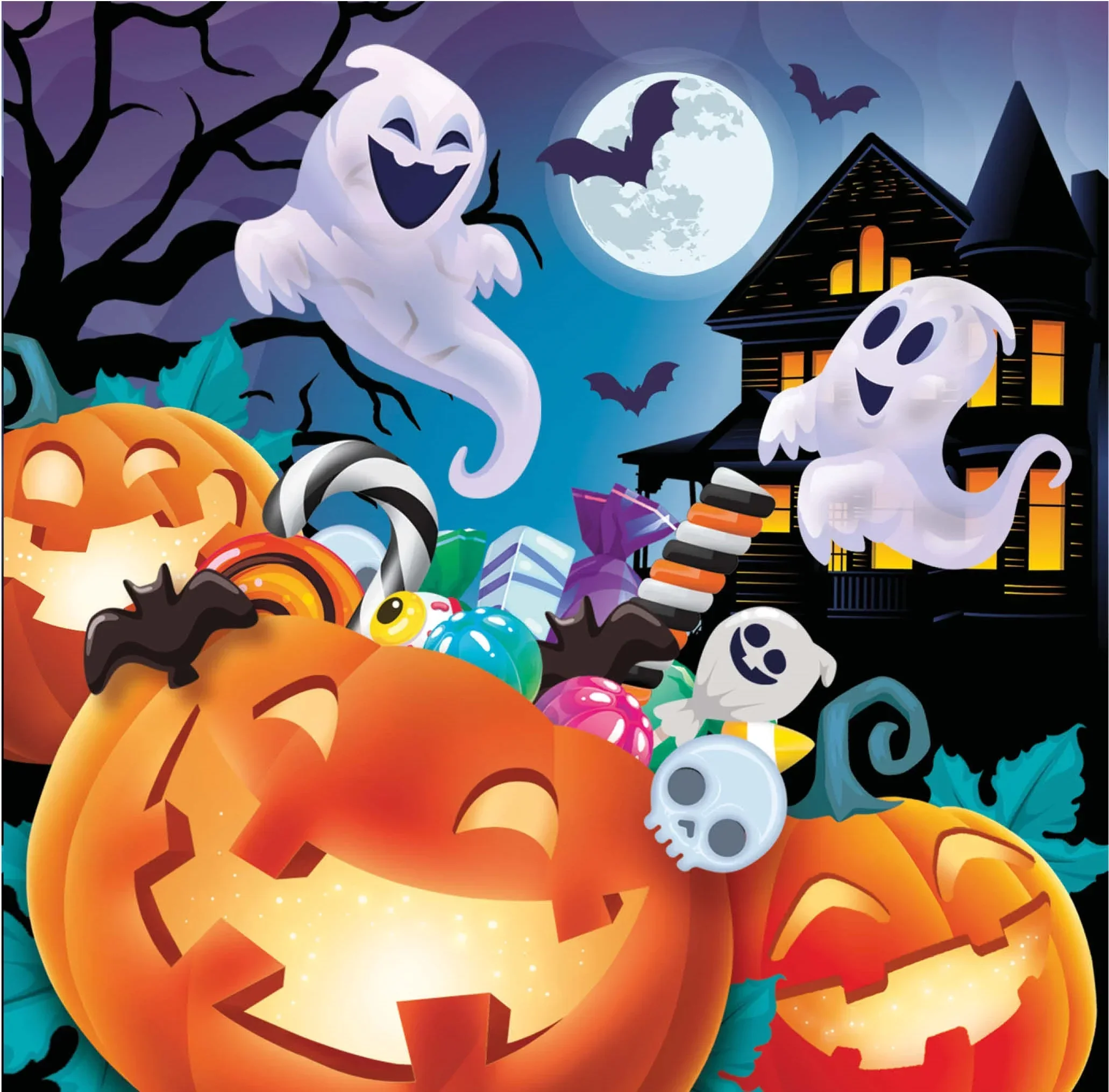 Pack de 12 Servilletas de Calabazas con Caramelos - Image 3