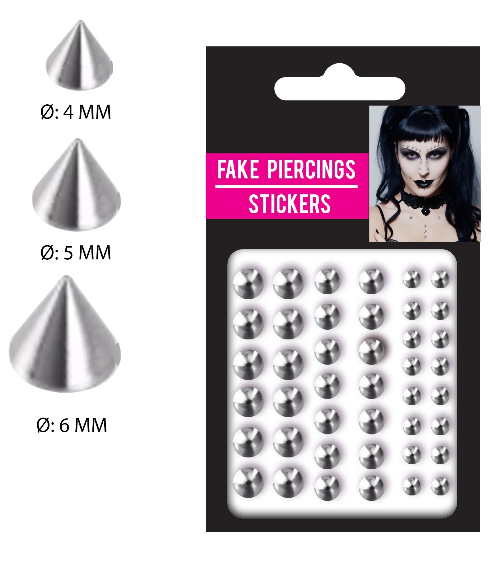 Pack de 30 Piercings Falsos con Punta y Autoadhesivo