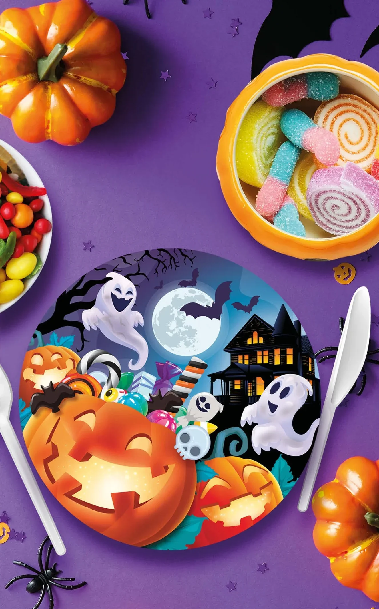 Pack de 6 Platos de Calabazas con Caramelos - Image 2