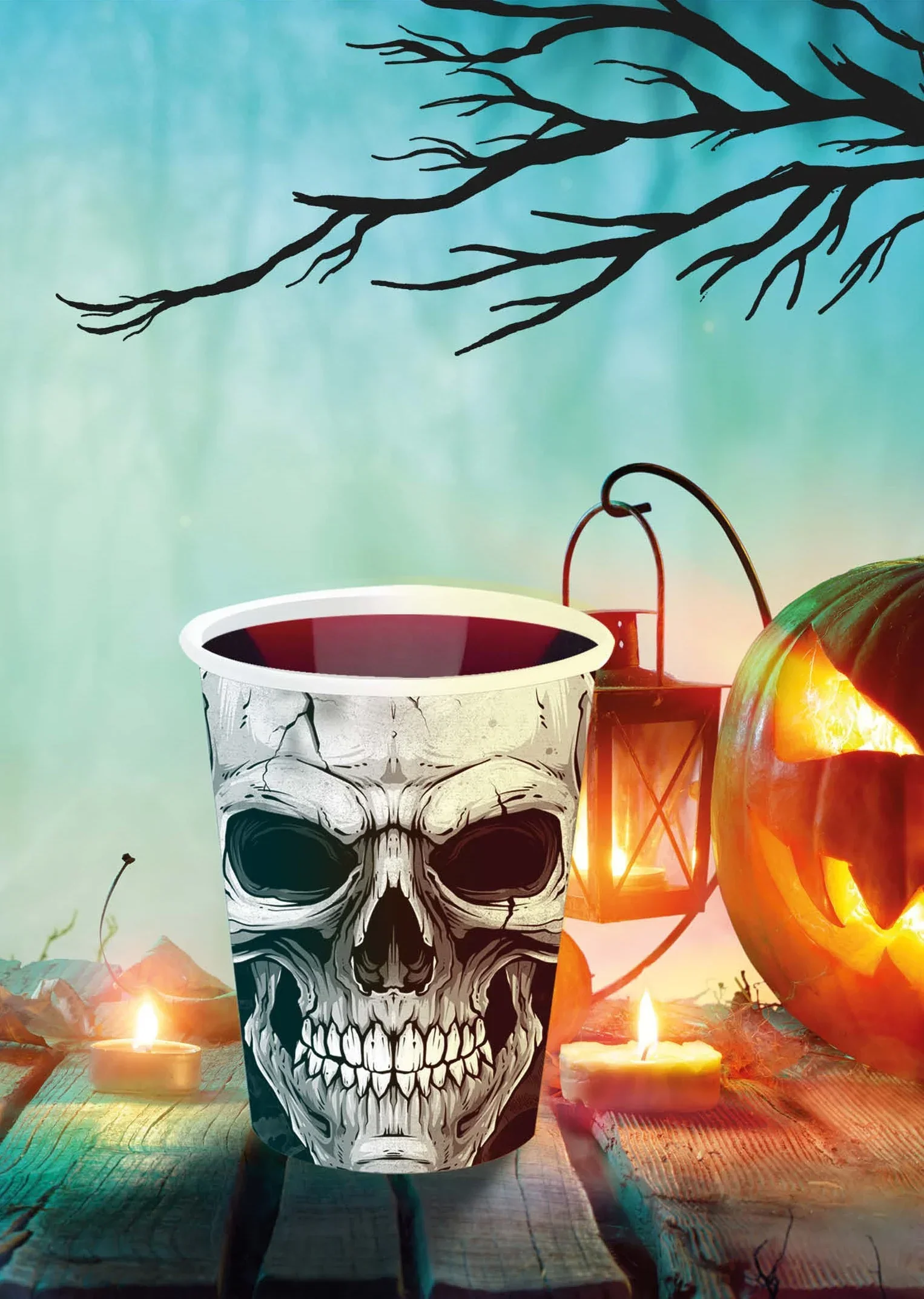 Pack de 6 Vasos de Calaveras de Halloween - Image 2
