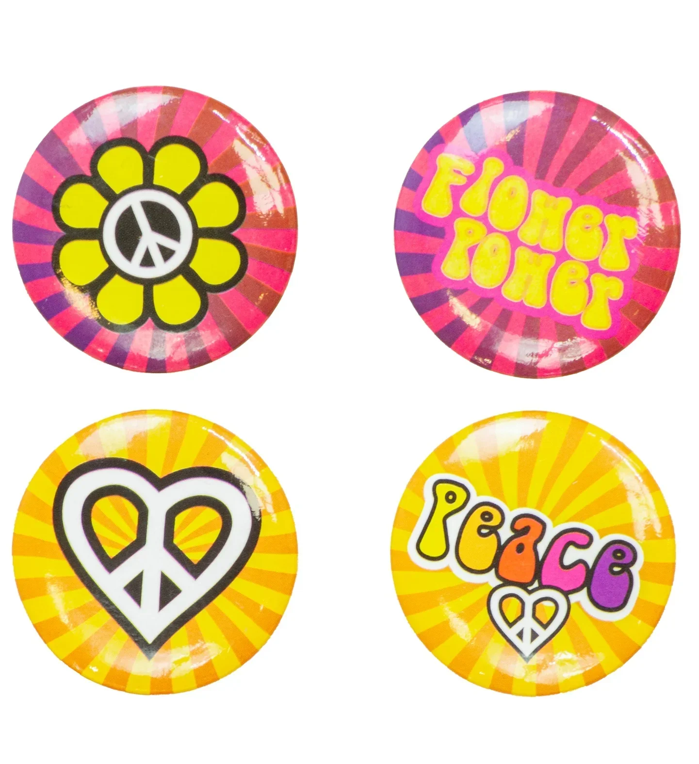 Pack de Chapas Hippies Flower Power