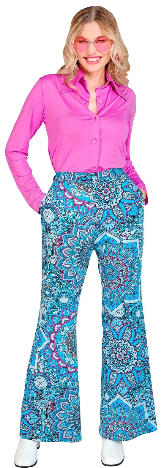 Pantalón Años 60 Estampado Mandala Azul para Mujer - Image 2