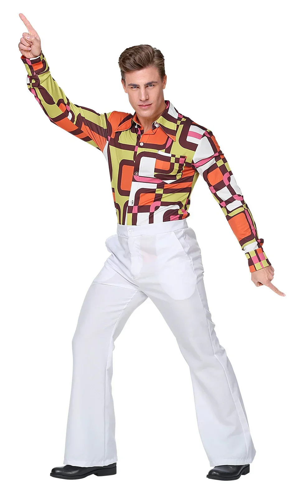 Pantalón de Campana Disco Blanco para Hombre - Image 2