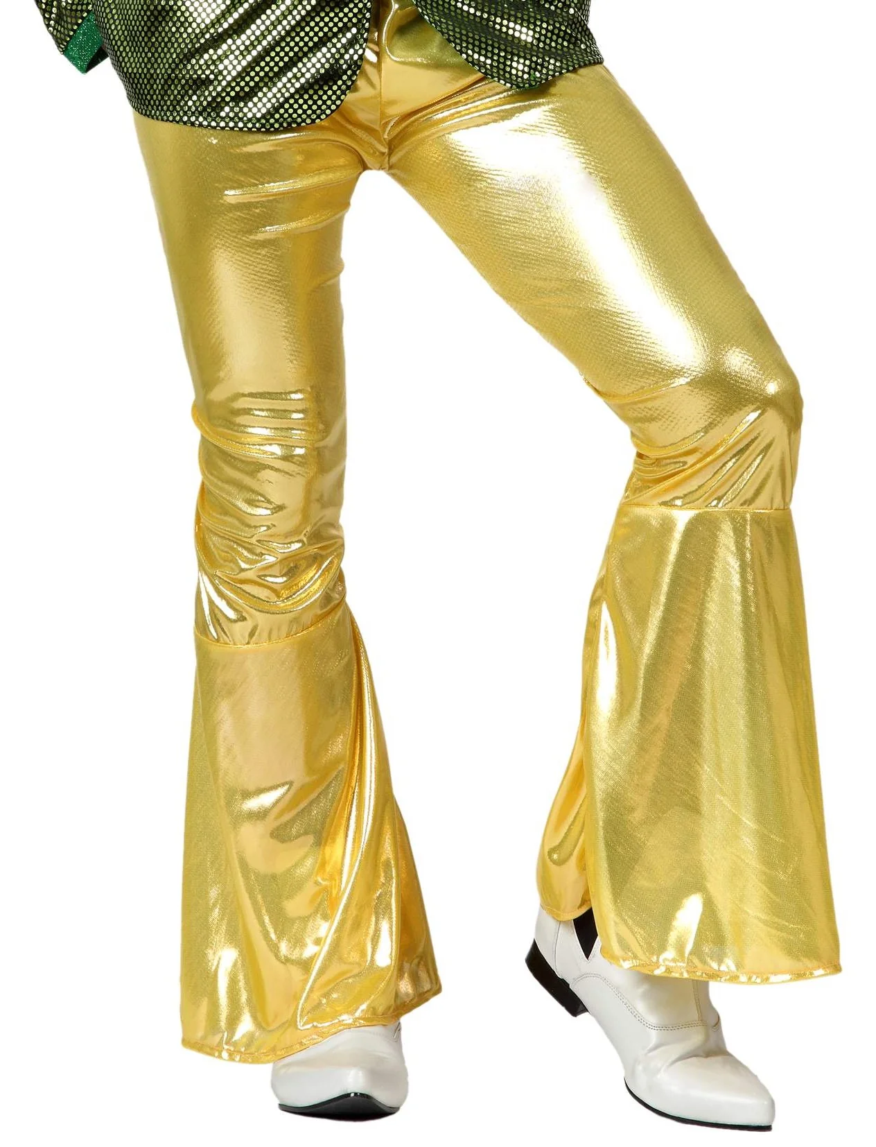 Pantalón de Campana Disco Dorado para Adulto
