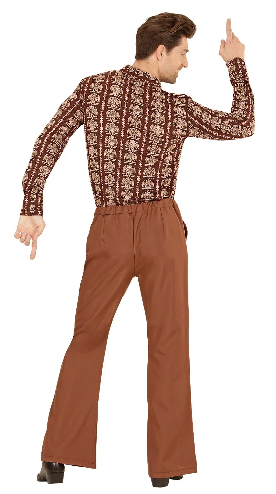 Pantalón de Campana Años 70 Marrón para Hombre - Image 3
