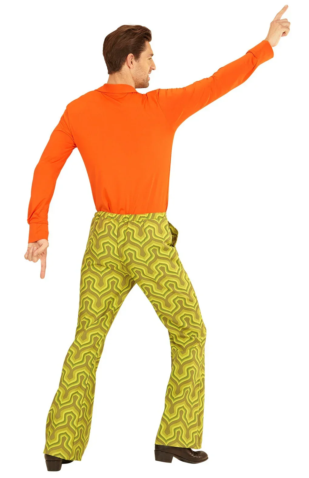 Pantalón Disco Años 70 Verde Pistacho para Hombre - Image 3