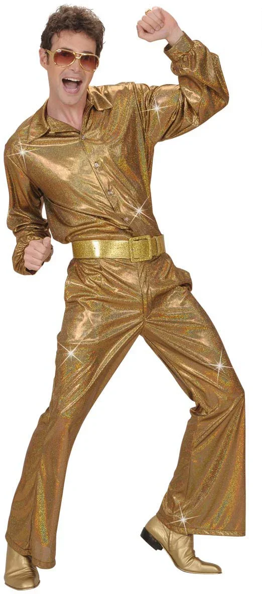 Pantalón Disco Dorado para Adulto