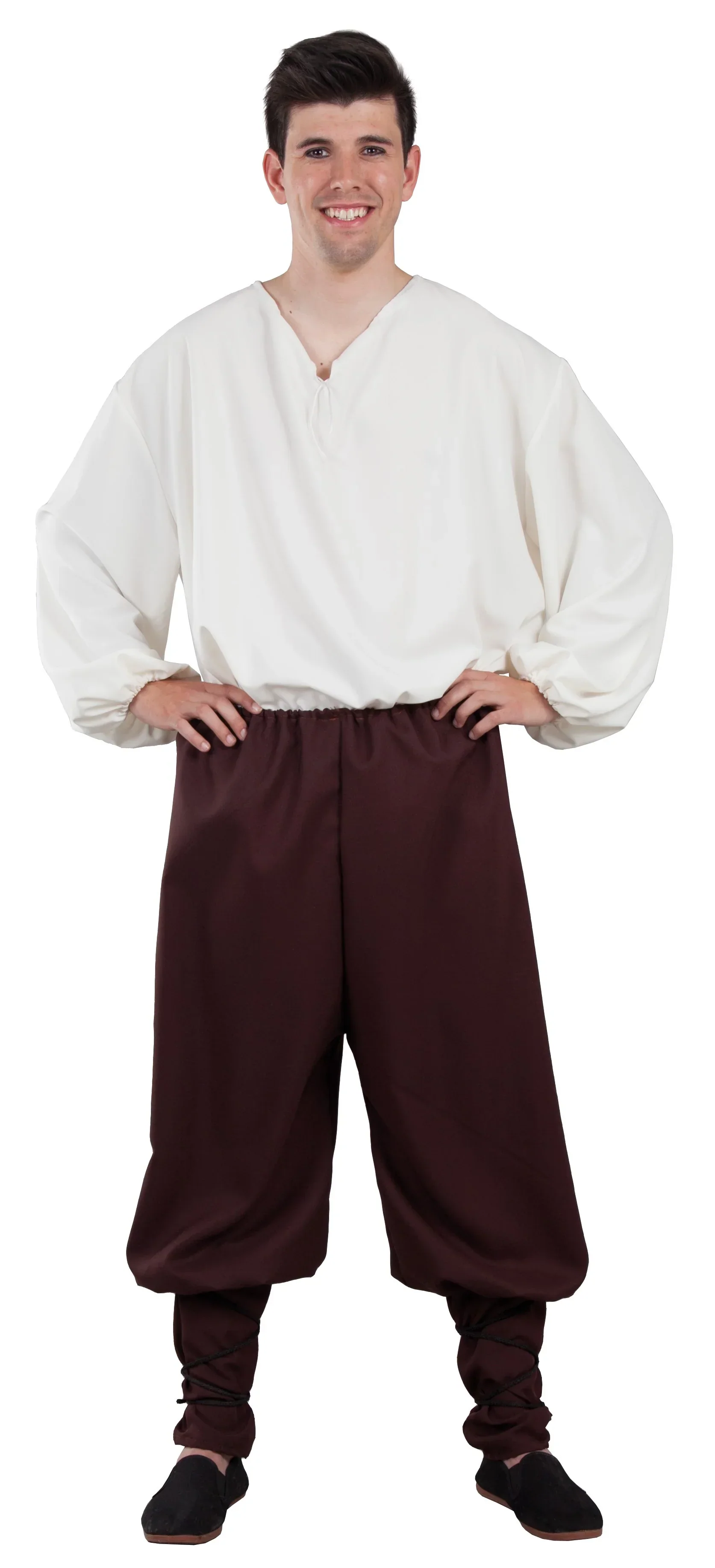 Pantalón Medieval Marrón Ancho para Adulto - Image 2