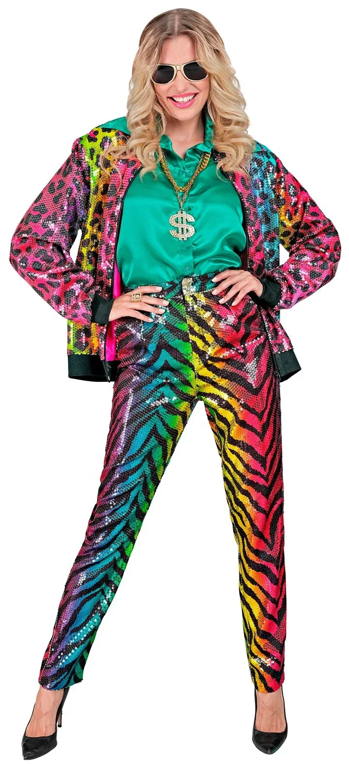 Pantalón de Tigre Arcoíris con Lentejuelas para Mujer - Image 2