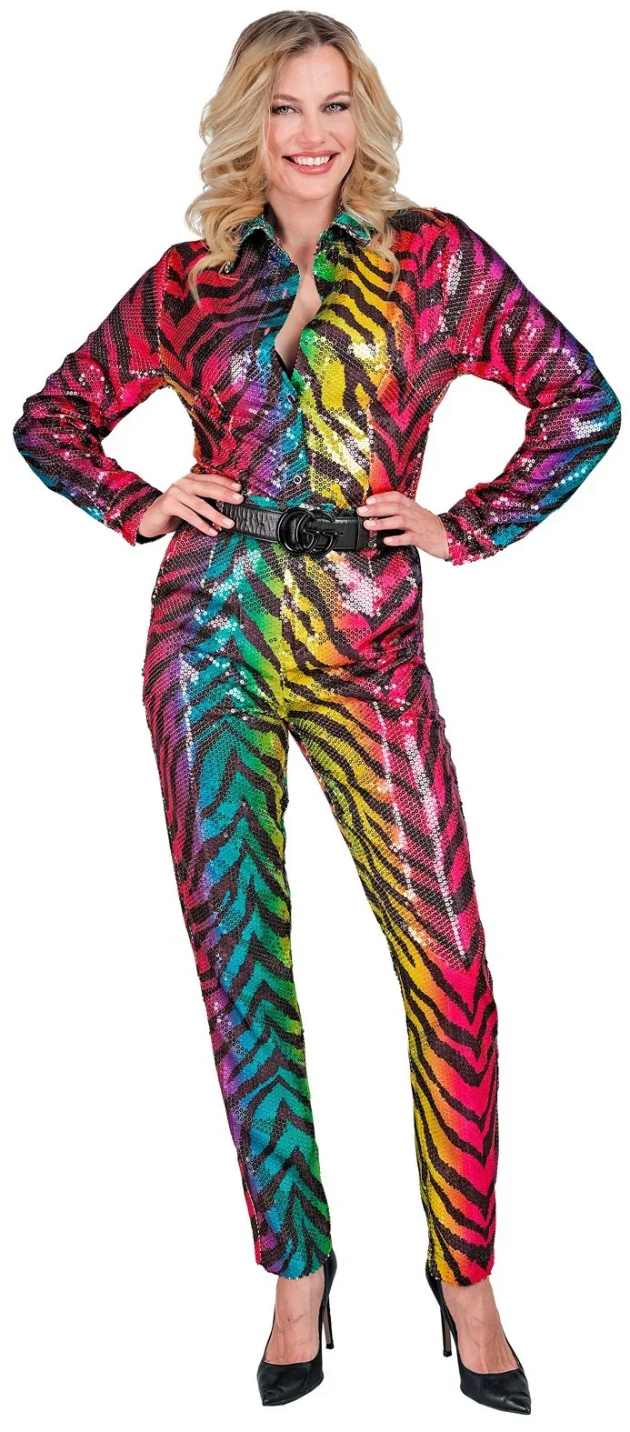 Pantalón de Tigre Arcoíris con Lentejuelas para Mujer - Image 3