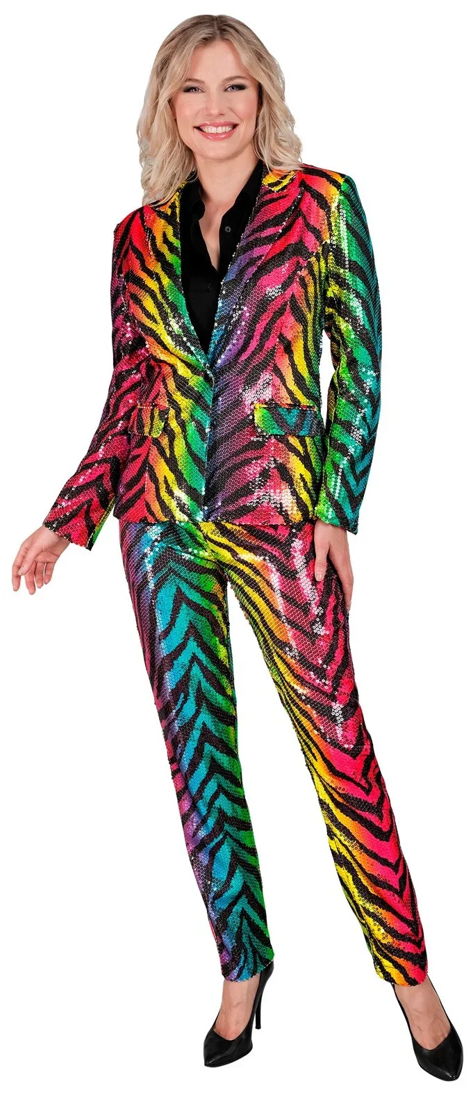 Pantalón de Tigre Arcoíris con Lentejuelas para Mujer - Image 4