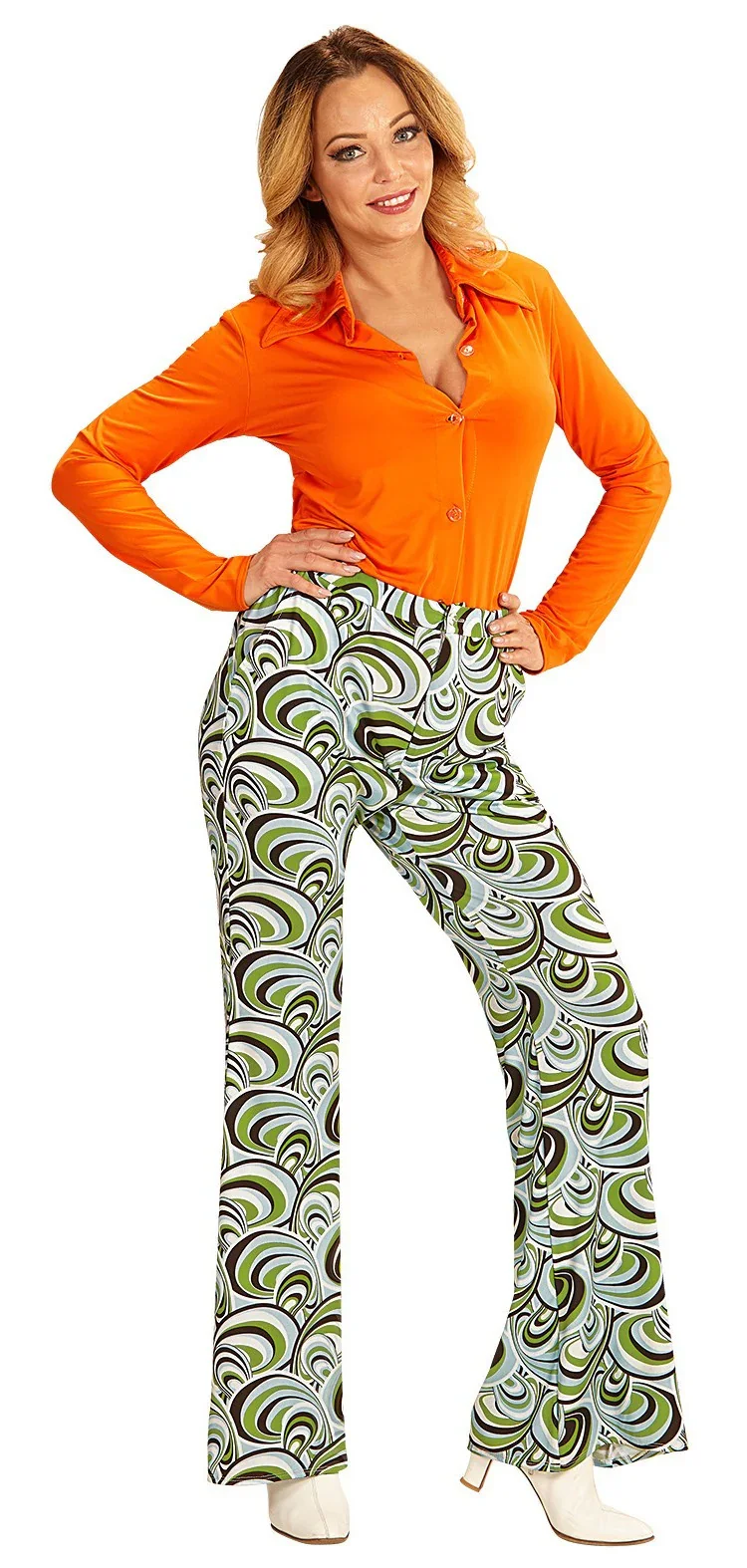 Pantalones de Campana Disco con Ondas para Mujer - Image 2