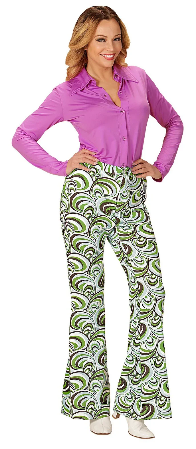 Pantalones de Campana Disco con Ondas para Mujer - Image 4