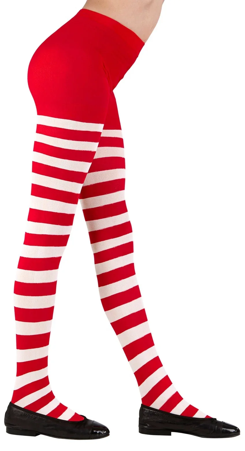 Pantys de Niña con Rayas Rojas y Blancas - Image 2