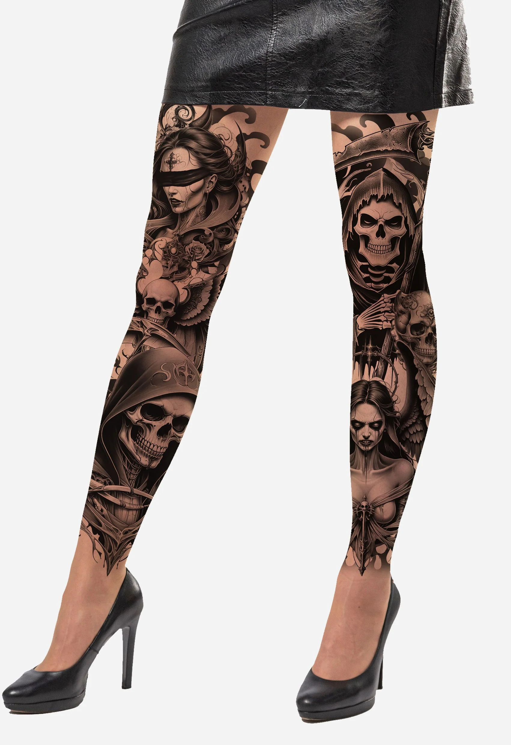 Pantys Efecto Tatuaje de la Muerte para Mujer