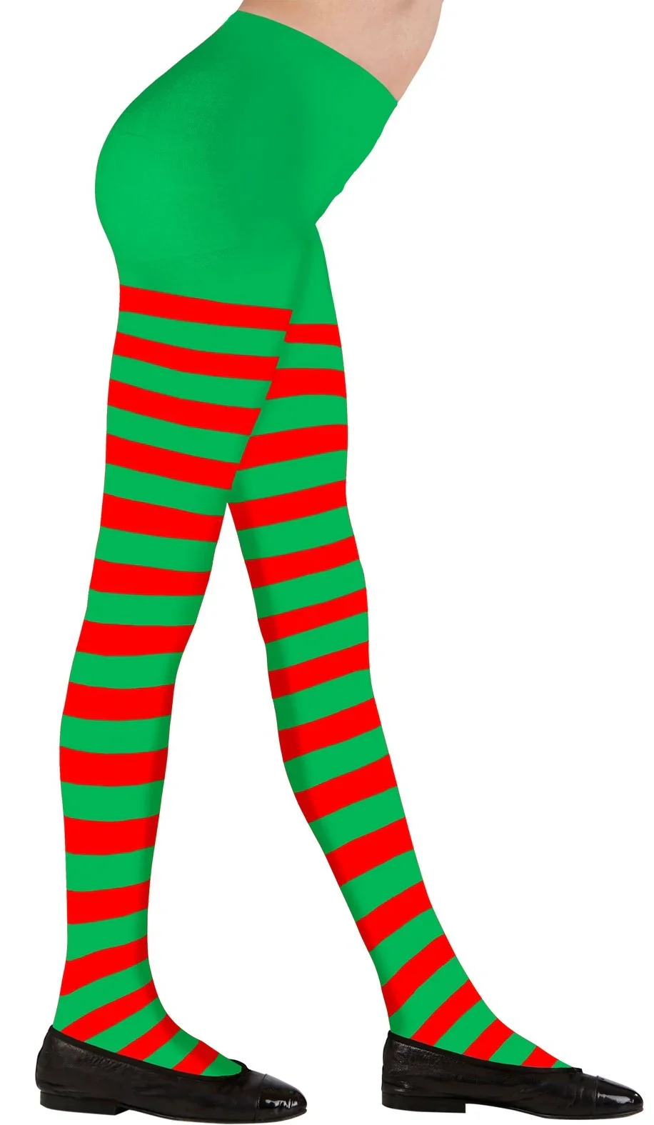 Pantys de Elfa Navideña Infantiles con Rayas Rojas y Verdes - Image 2