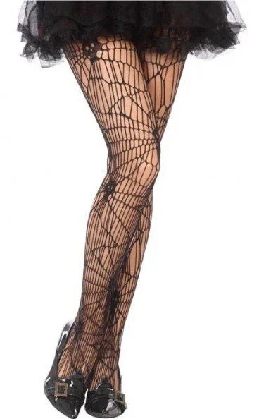 Pantys con Forma de Tela de Araña y Calaveras