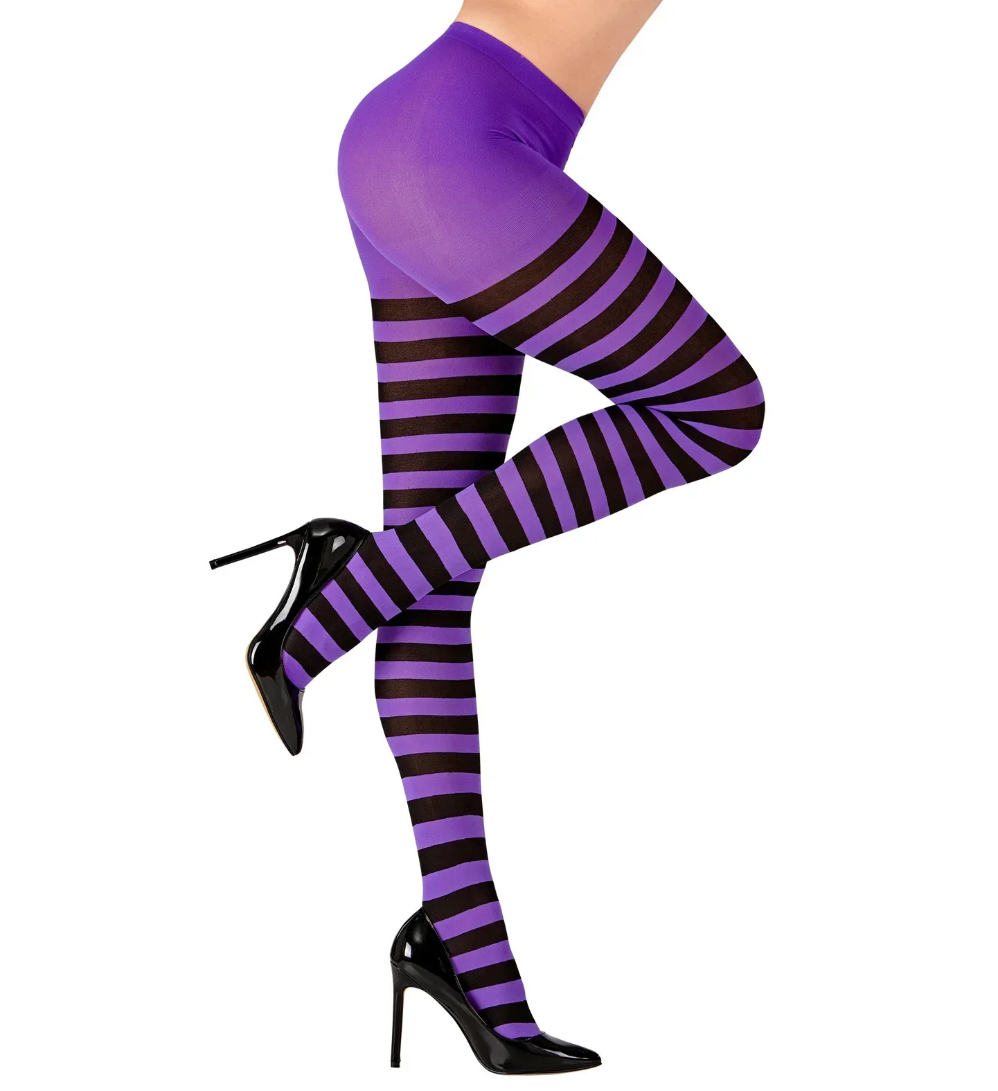 Pantys de Rayas en Morado y Negro para Adulto