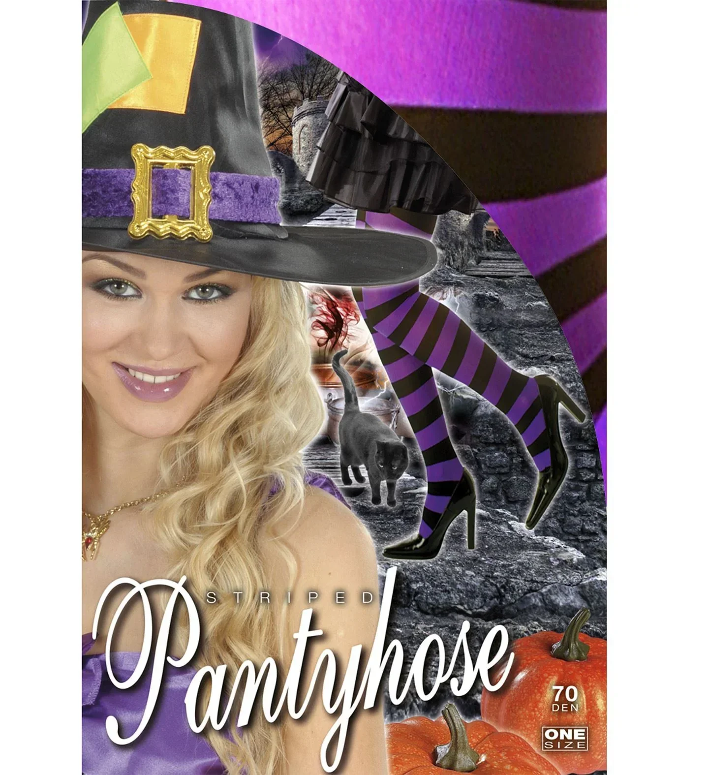 Pantys de Rayas en Morado y Negro para Adulto - Image 3
