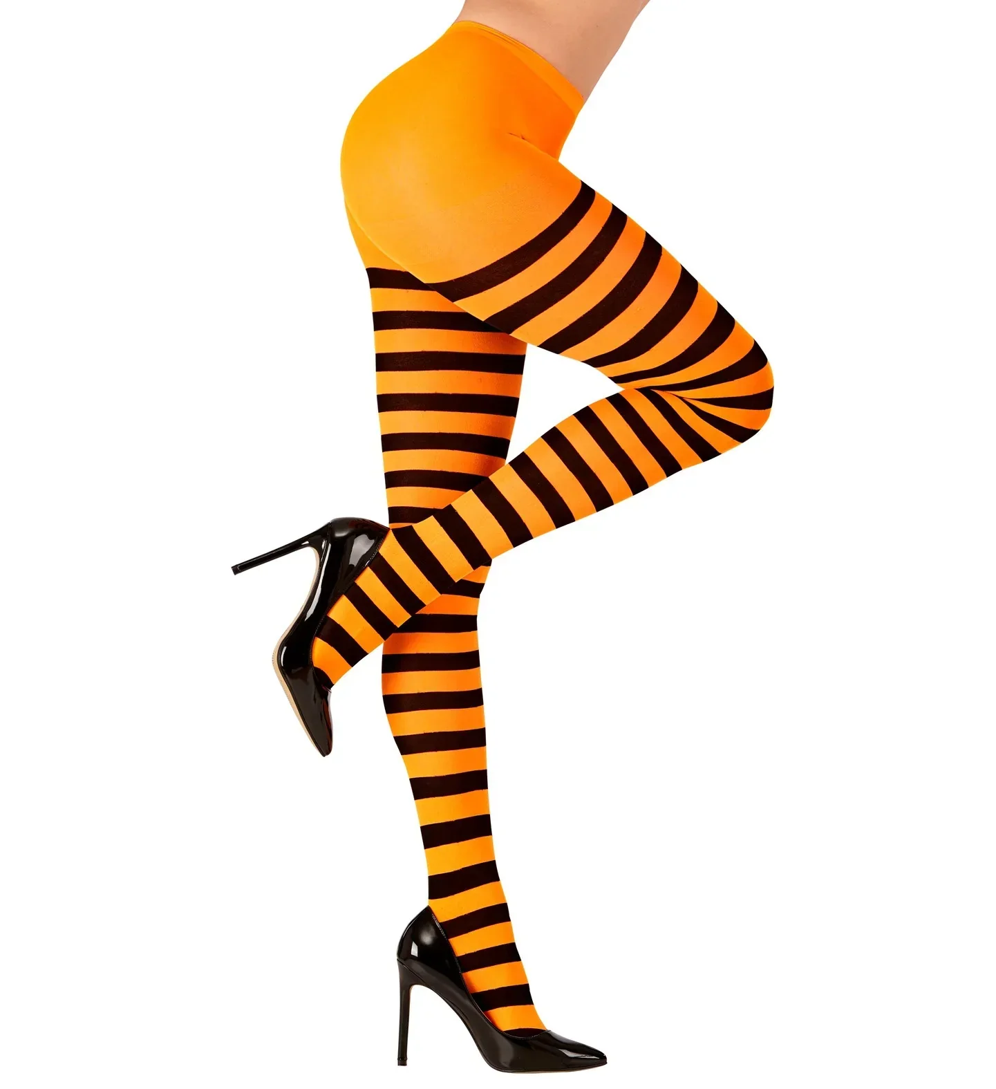 Pantys de Rayas en Naranja y Negro para Adulto
