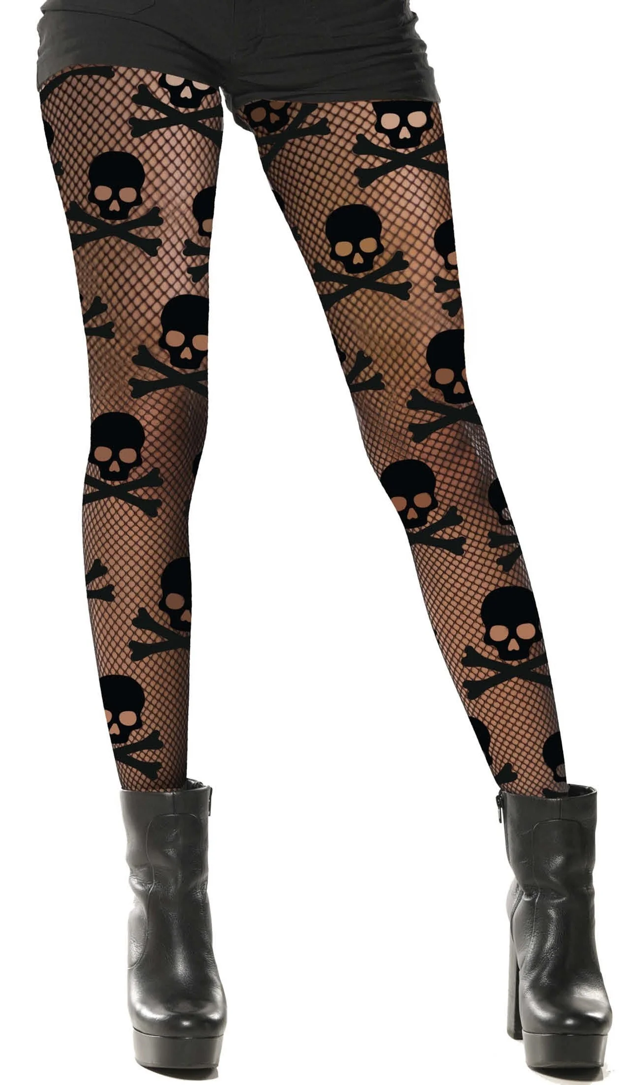 Pantys de Rejilla con Calaveras para Mujer