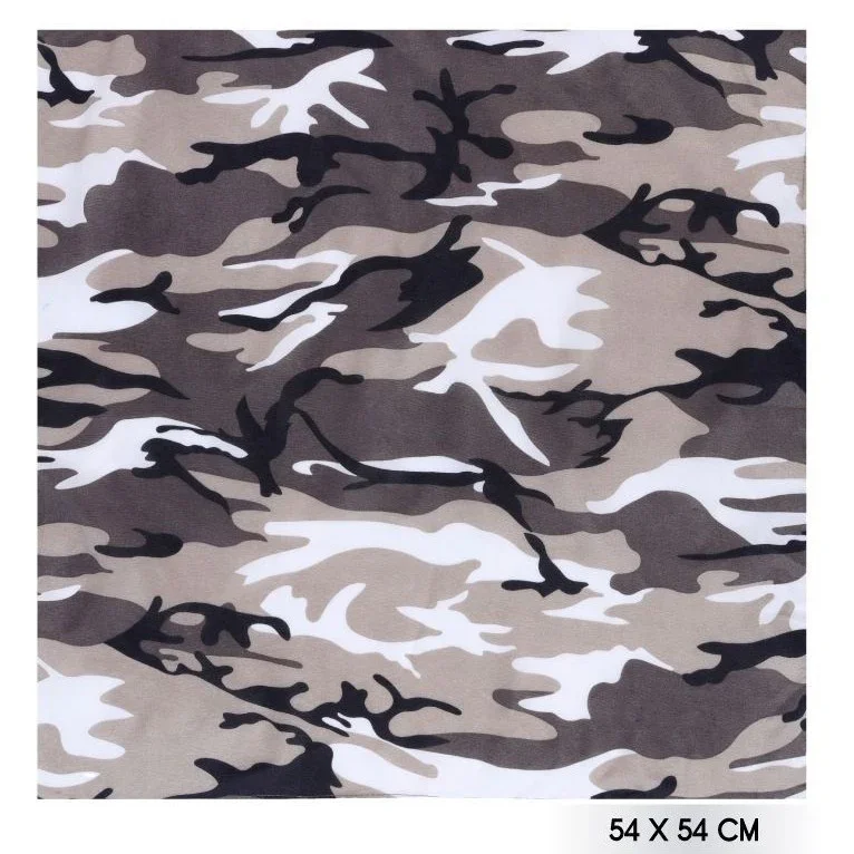 Pañuelo Bandana Militar de Camuflaje Gris