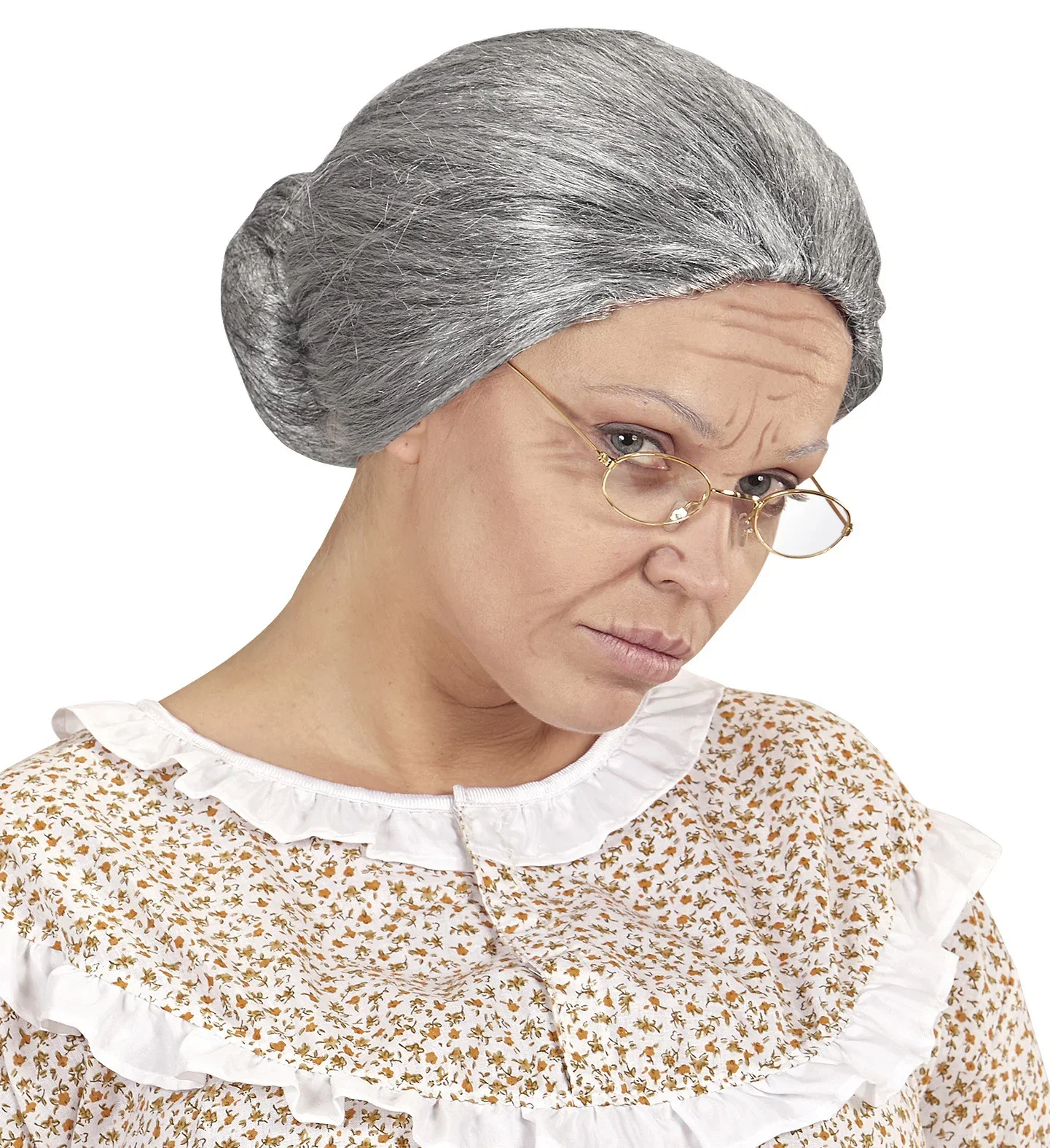 Peluca de Abuela Canosa con Moño - Image 2