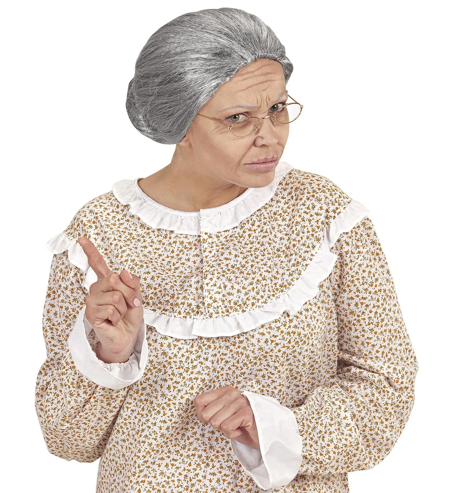 Peluca de Abuela Canosa con Moño - Image 3