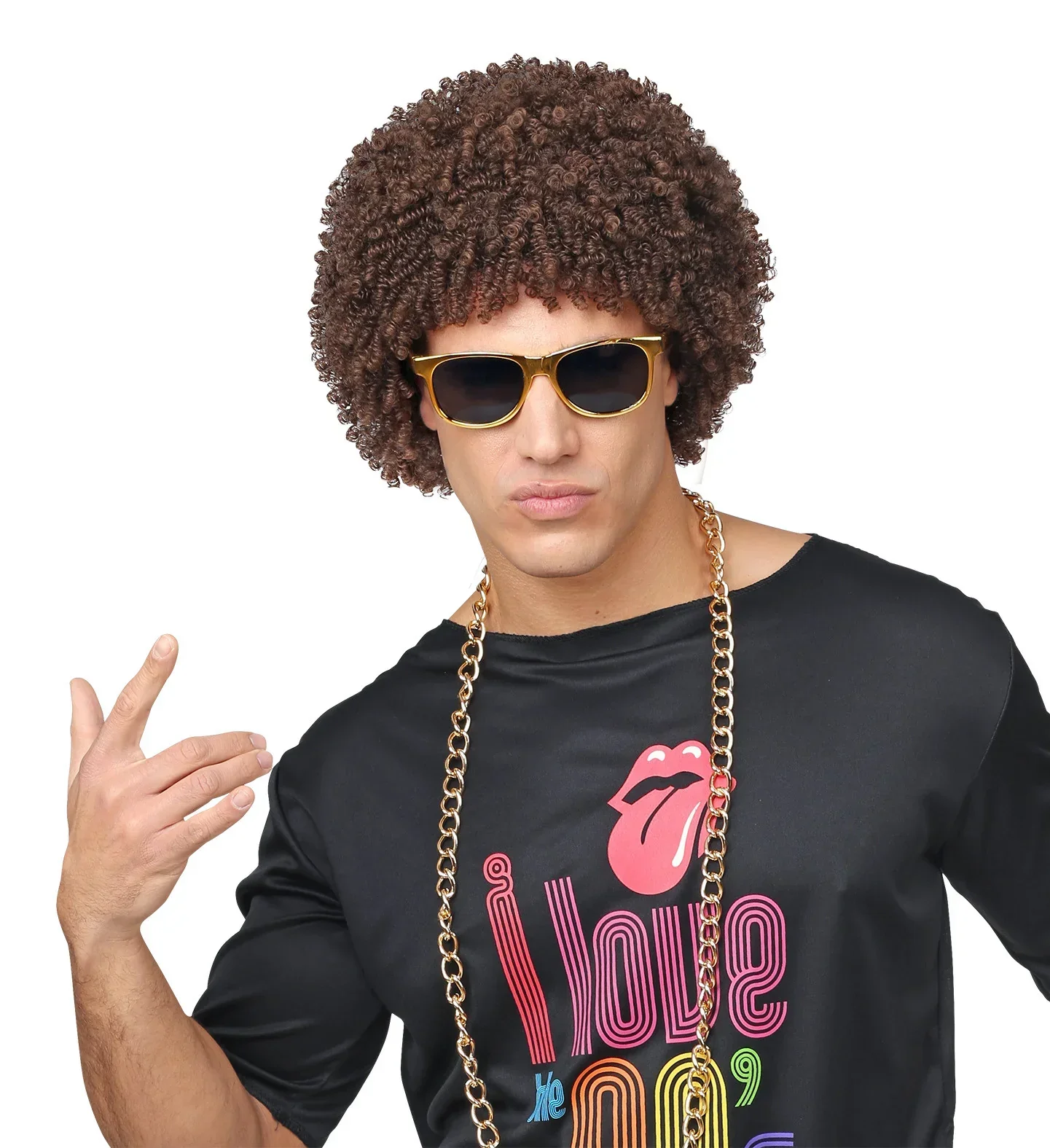 Peluca Disco Castaña Estilo Afro - Image 2